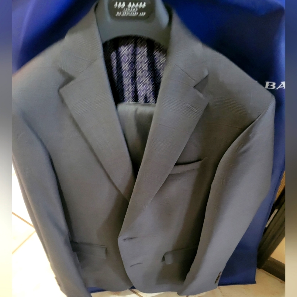 EUC Ted Baker London 40R mid/dark grey with stripes suit.